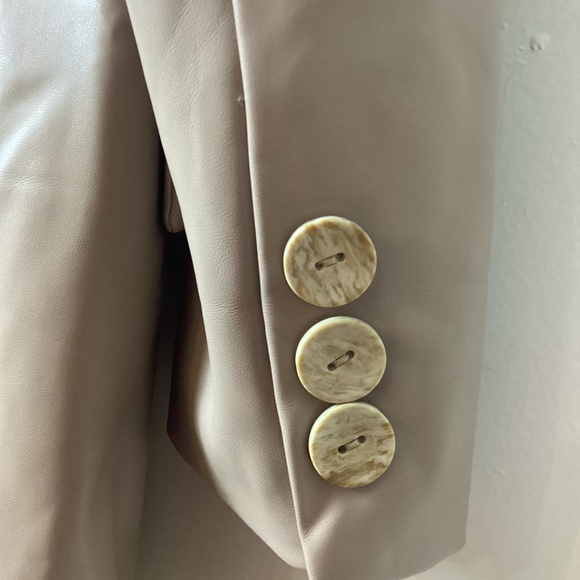 NNT Noize Vegan Leather Blazer Mid-Length Taupe Medium - Picture 7 of 8